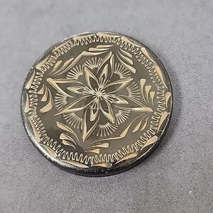 Vintage German Silver Western Flair Snuff Dip Tobacco Lid